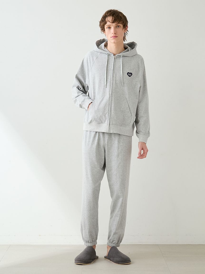 HOMME】裏毛ハートロゴ刺繍ロングパンツ(ロングパンツ)｜ルームウェア