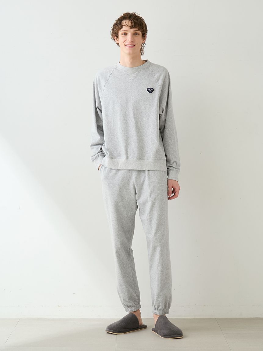 HOMME】裏毛ハートロゴ刺繍ロングパンツ(ロングパンツ)｜ルームウェア