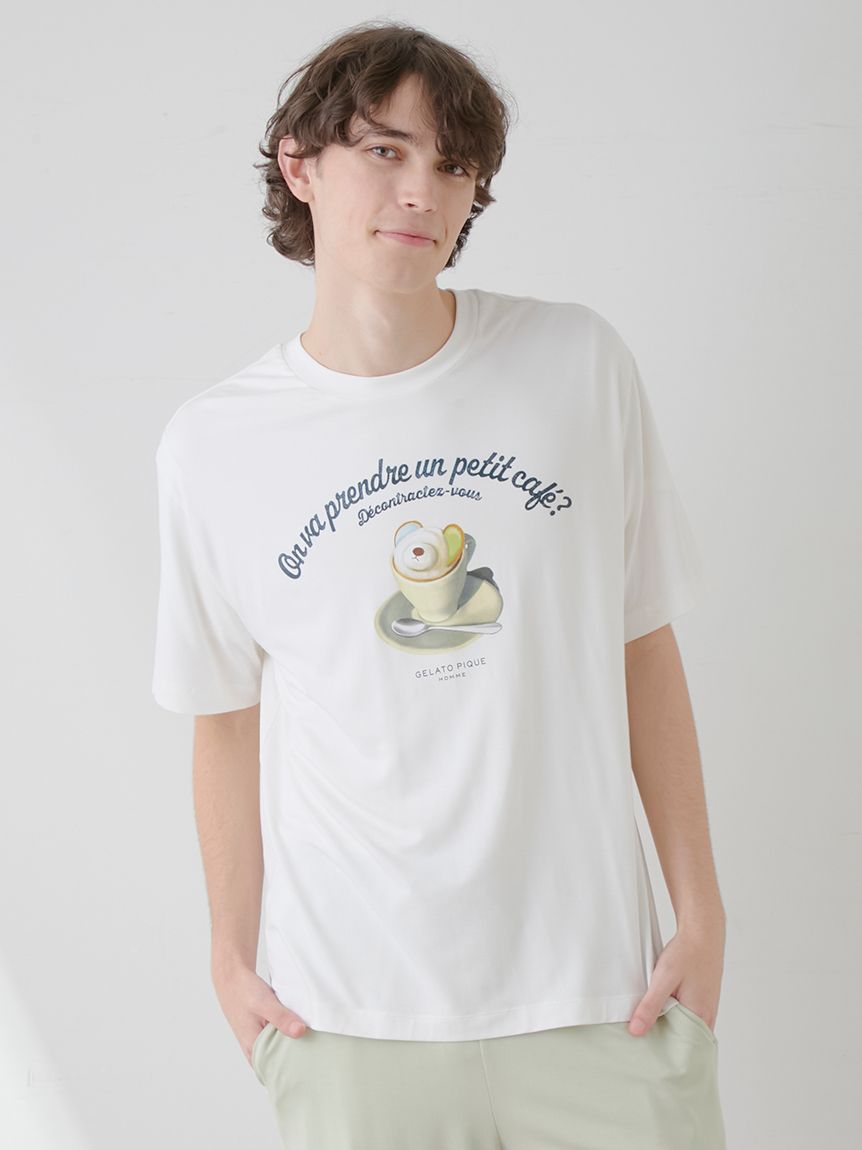 半額sale - タイムセールをお見逃しなく HOMME】レーヨンカプチーノベアワンポイントTシャツ(カットソー 服&ファッション小物