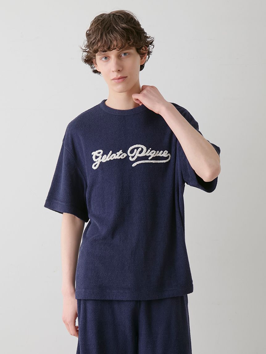 激安正規  HOMME】パイルロゴ刺繍Tシャツ(カットソー・Tシャツ)｜ルーム ルームウェア・パジャマ