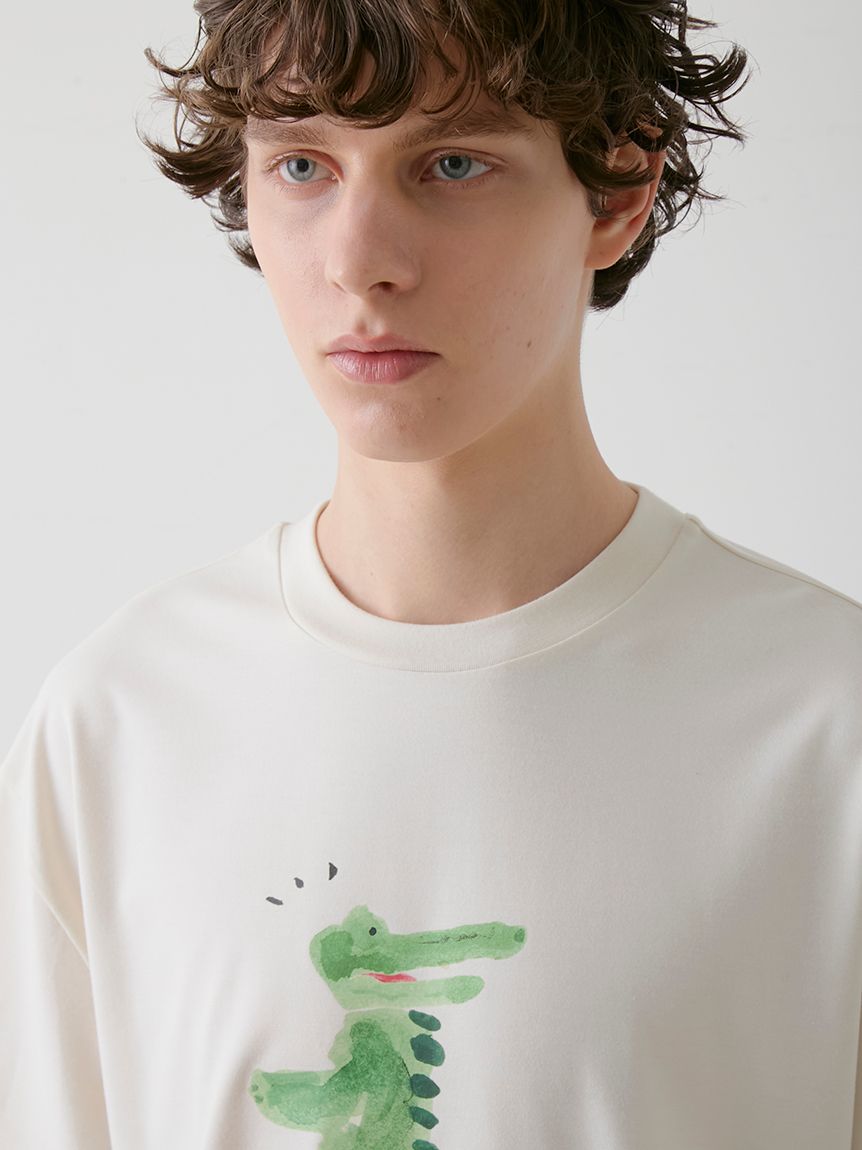 HOMME】【接触冷感】ワニプリントTシャツ(カットソー・Tシャツ