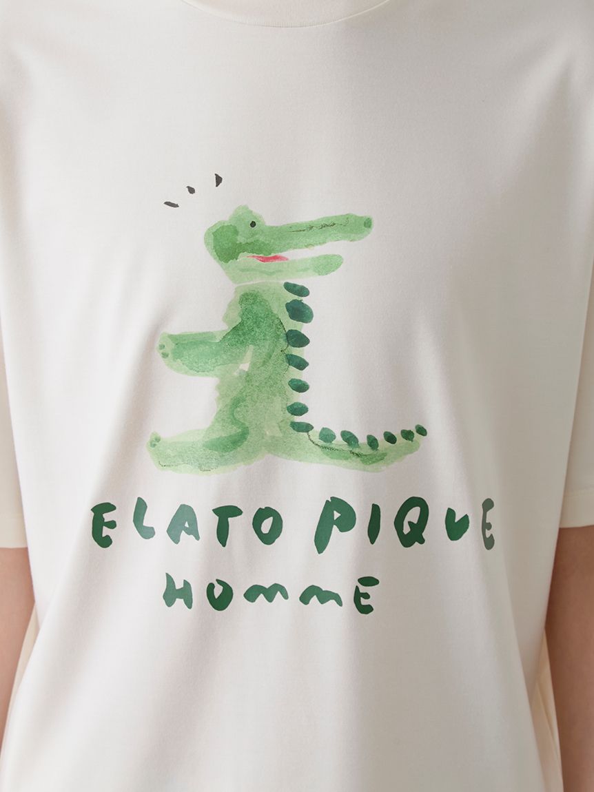 HOMME】【接触冷感】ワニプリントTシャツ(カットソー・Tシャツ