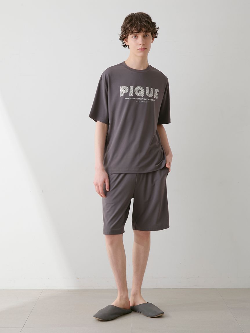 HOMME】【接触冷感】ファンクションピケロゴTシャツ(カットソー
