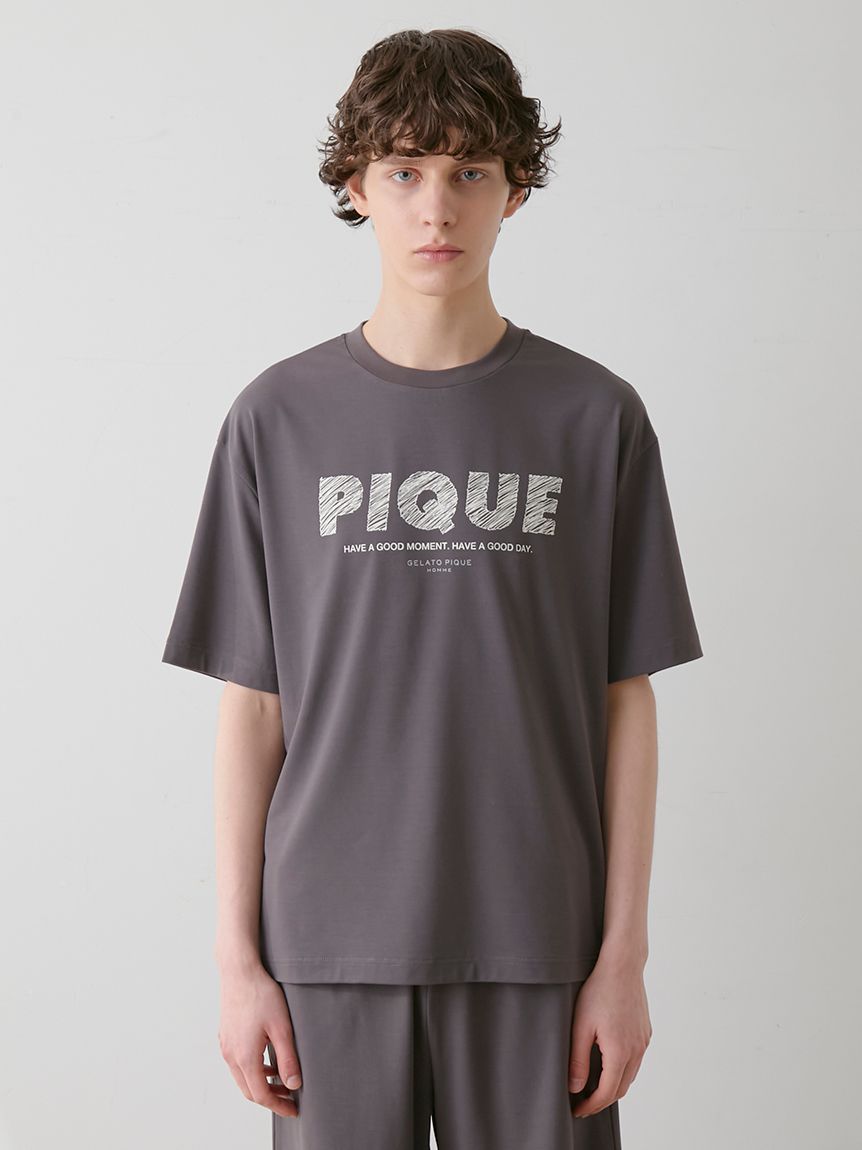 HOMME】【接触冷感】ファンクションピケロゴTシャツ(カットソー