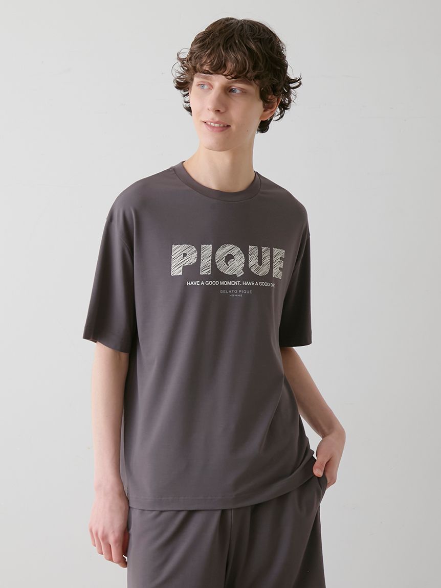 HOMME】【接触冷感】ファンクションピケロゴTシャツ(カットソー
