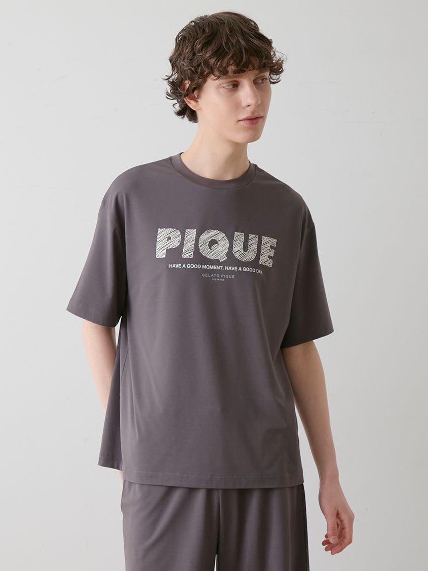 HOMME】【接触冷感】ファンクションピケロゴTシャツ(カットソー