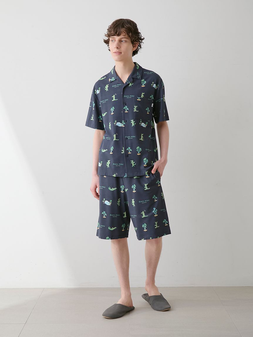 HOMME】【接触冷感】ワニプリントTシャツ（ルームウェア