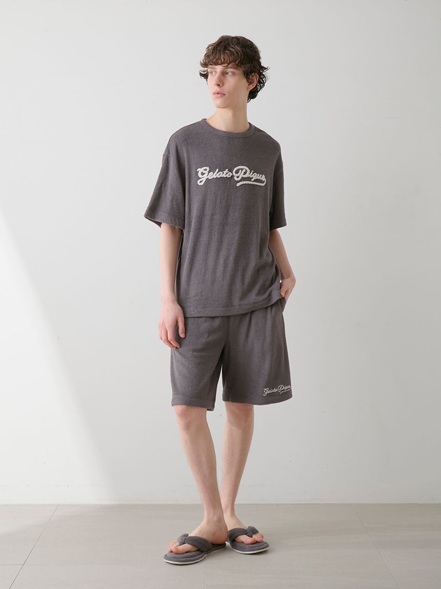 ONLINE限定】【HOMME】パイルロゴ刺繍Tシャツ&ハーフパンツ