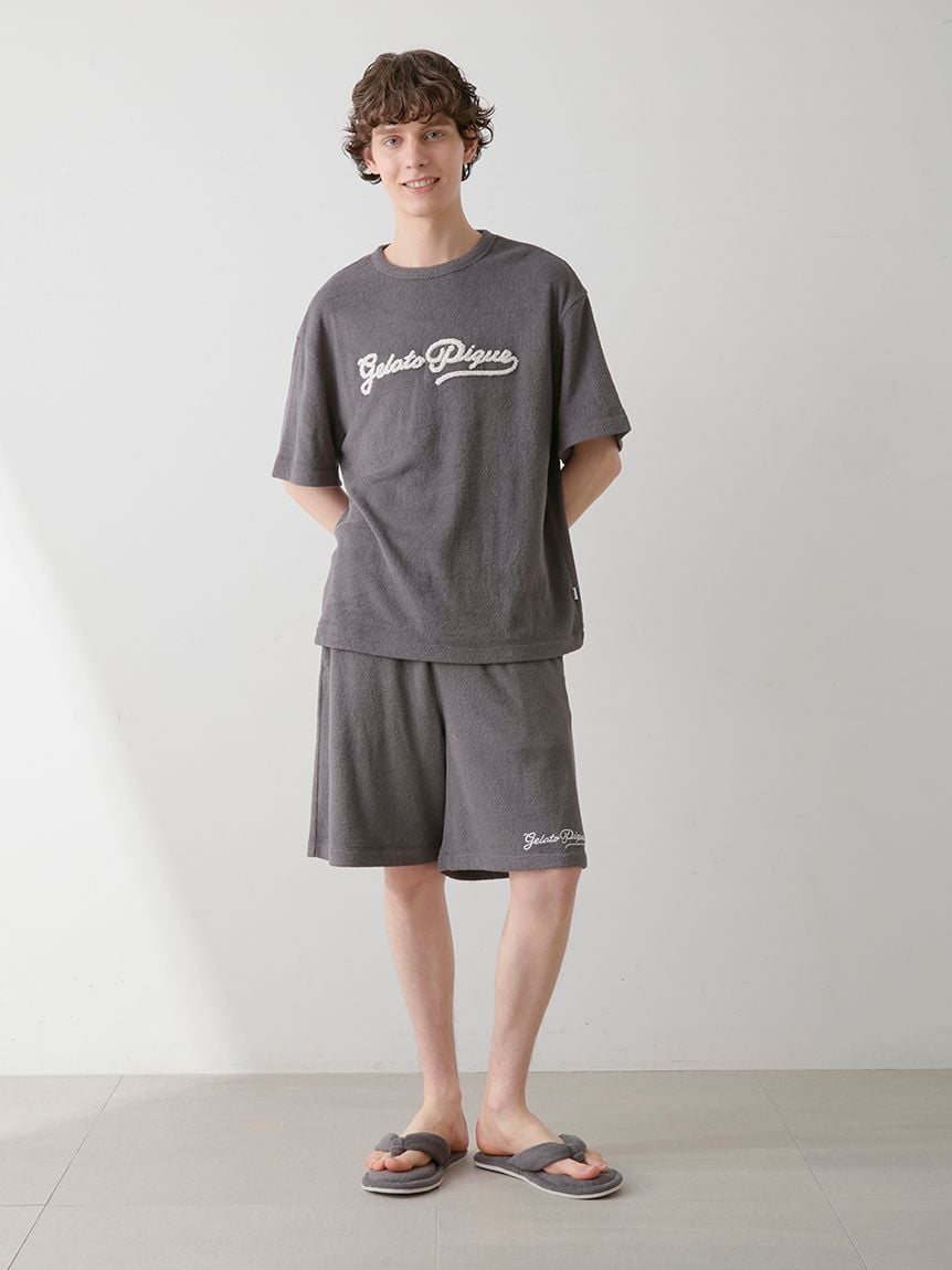 ONLINE限定】【HOMME】パイルロゴ刺繍Tシャツ&ハーフパンツ