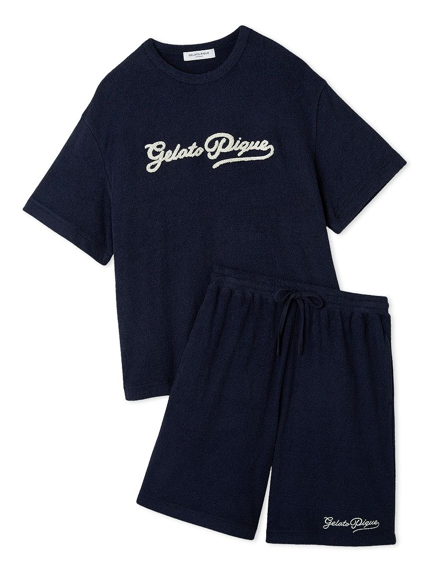 ONLINE限定】【HOMME】パイルロゴ刺繍Tシャツ&ハーフパンツ