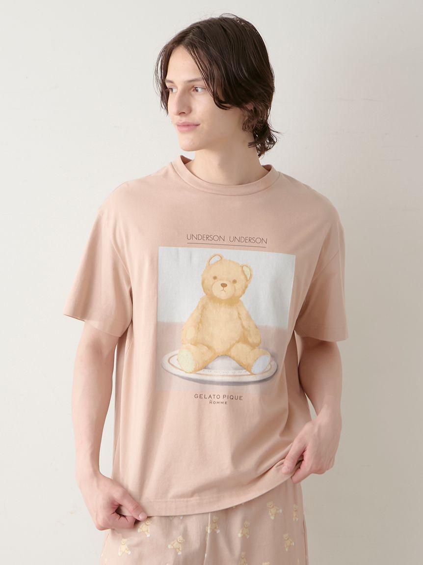 UNDERSON UNDERSON】【HOMME】ベアプリントプルオーバー(カットソー・T