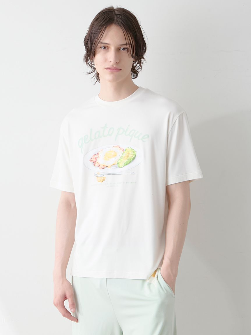 HOMME】【接触冷感】サニーサイドエッグワンポイントTシャツ