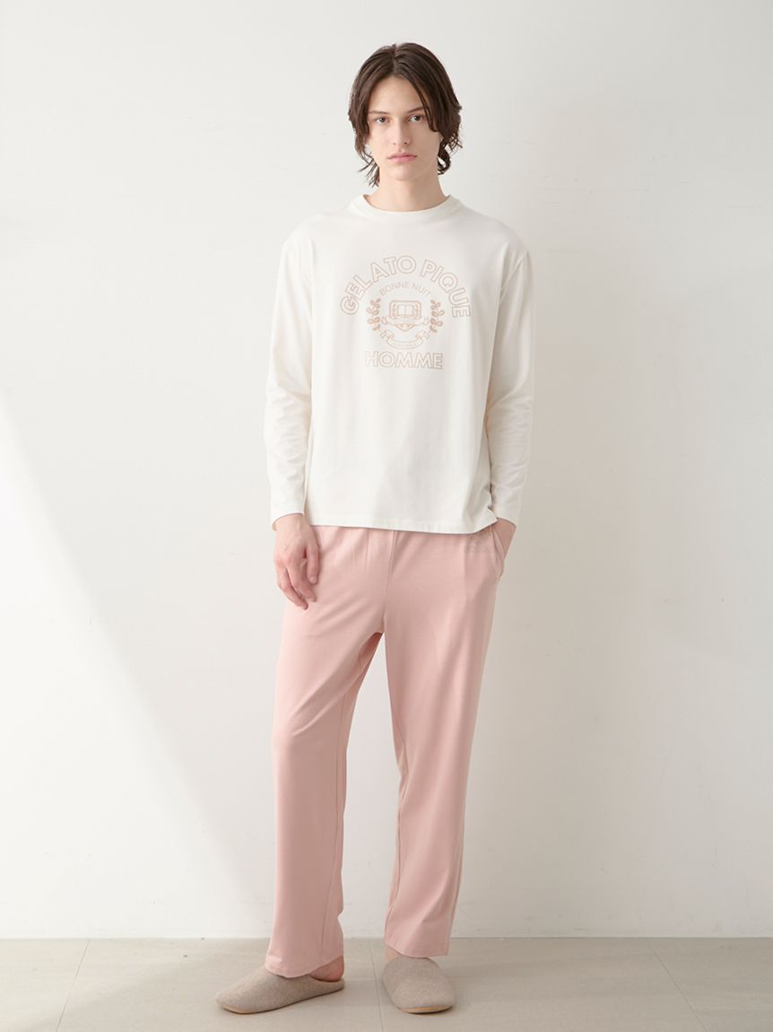 ジェラートピケ カレッジロングTシャツ&ロングパンツ ジェラートピケ gelato pique カレッジロゴロングパンツ （GRY