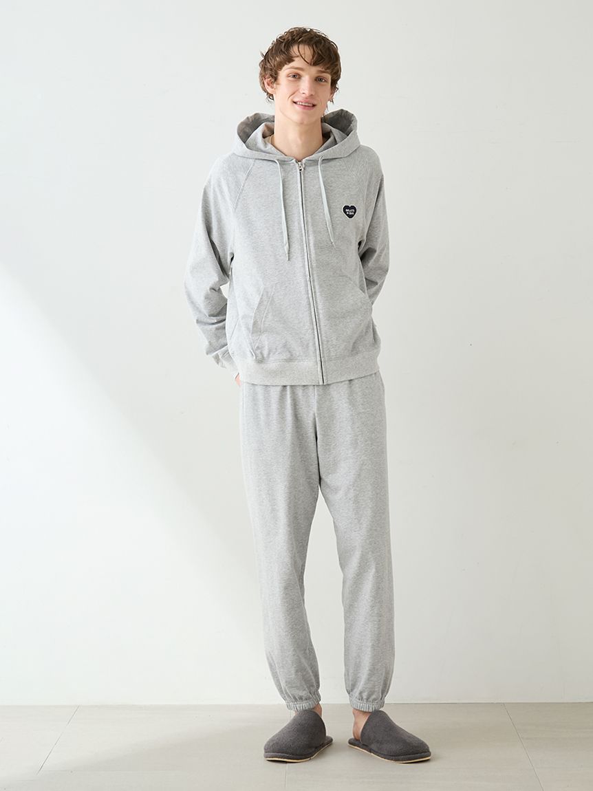 HOMME】裏毛ハートロゴ刺繍パーカ(パーカ)｜ルームウェア・パジャマ