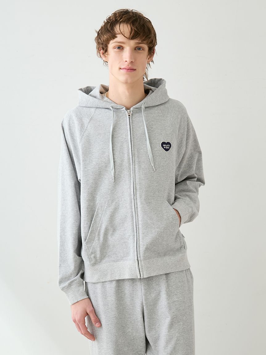 HOMME】裏毛ハートロゴ刺繍パーカ(パーカ)｜ルームウェア・パジャマ