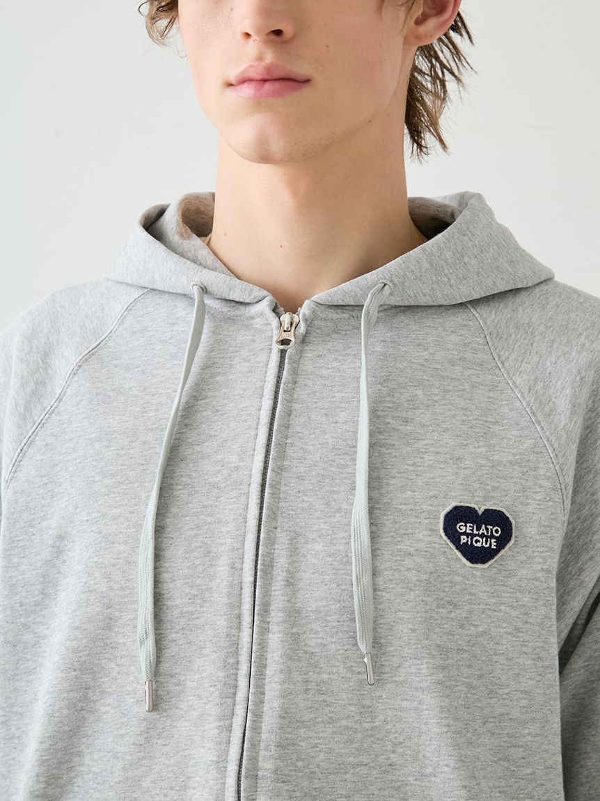 HOMME】裏毛ハートロゴ刺繍パーカ(パーカ)｜ルームウェア・パジャマ