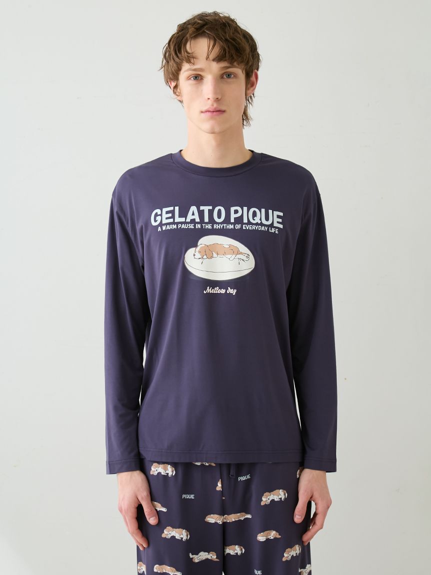 未使用　ジェラートピケ　スリーピングドッグワンポイントロンT パンツ HOMME】レーヨンスリーピングドッグロンT(カットソー・Tシャツ