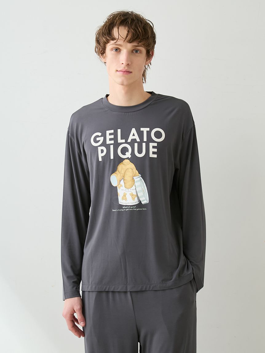 GELATO PIQUE ベアプリント ルームウェアセットアップ gelato pique（ジェラートピケ） パジャマ ルームウェア 抗菌防臭