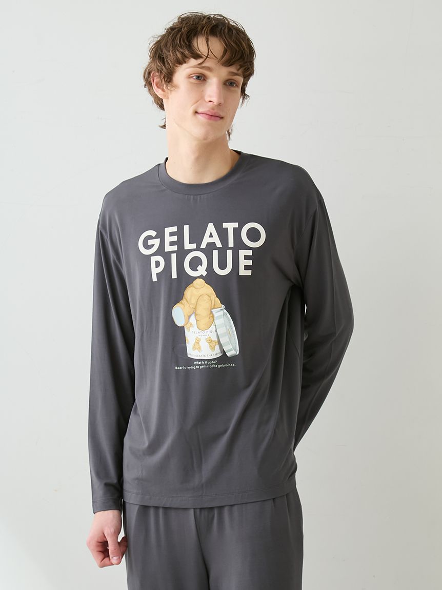 HOMME】レーヨンジェラートベアプリントロンT(カットソー・Tシャツ