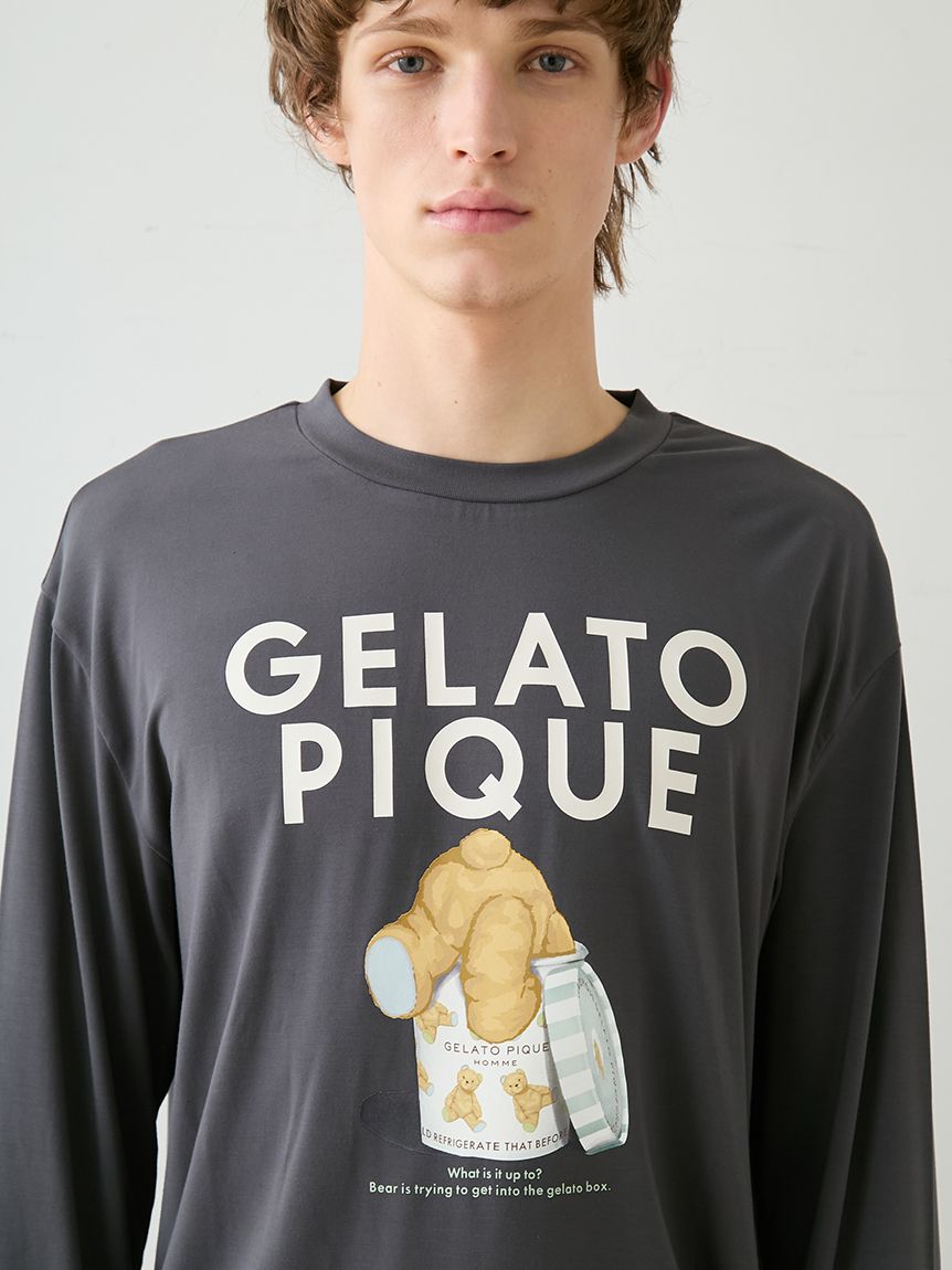 HOMME】レーヨンジェラートベアプリントロンT(カットソー・Tシャツ