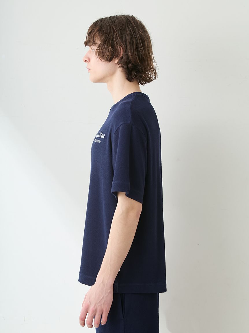HOMME】【接触冷感】【UVカット】パイルワンポイントロゴ刺繍プル