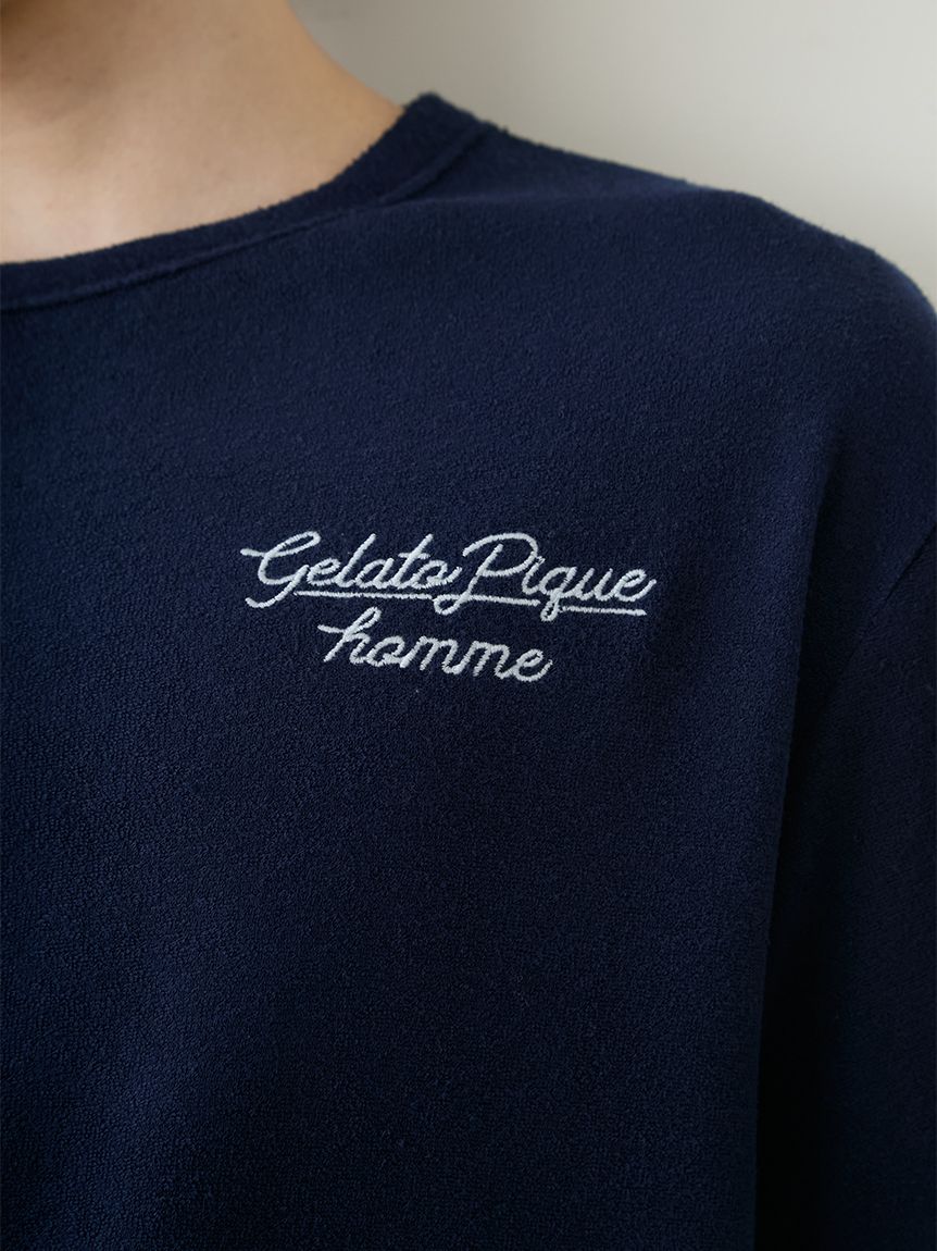 HOMME】【接触冷感】【UVカット】パイルワンポイントロゴ刺繍プル
