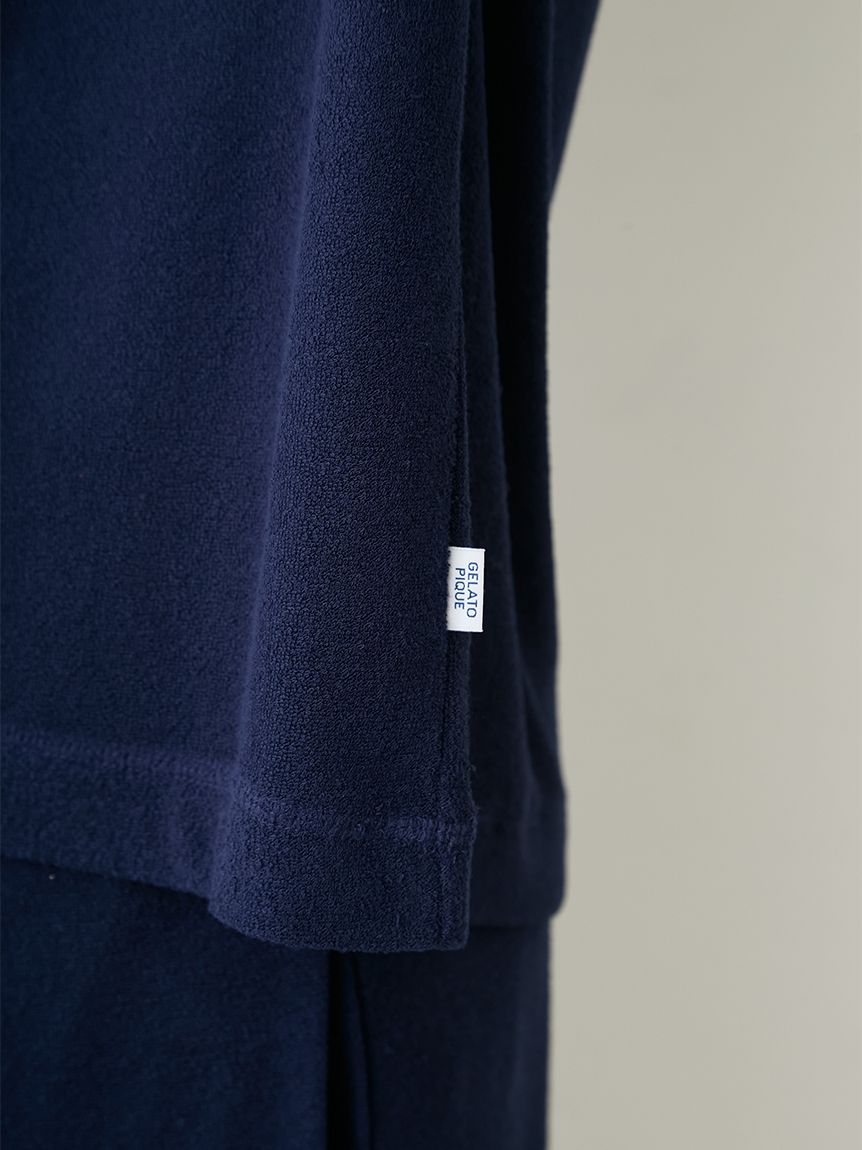 HOMME】【接触冷感】【UVカット】パイルワンポイントロゴ刺繍プル