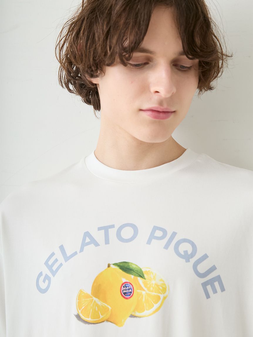 gelato pique レモン柄 半袖シャツ HOMME】【接触冷感】レーヨン 