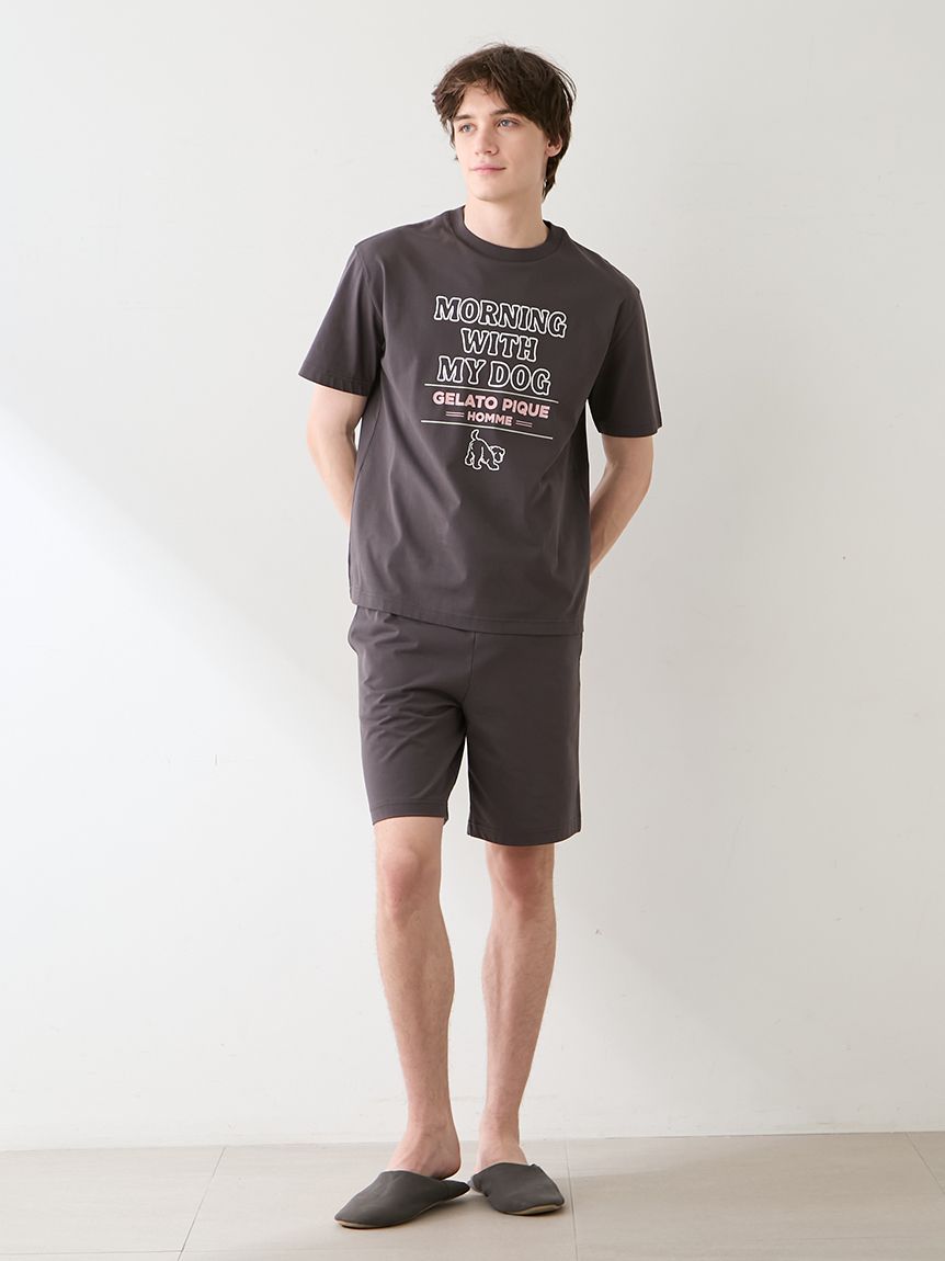 HOMME】モーニングドッグプリントTシャツ(カットソー・Tシャツ