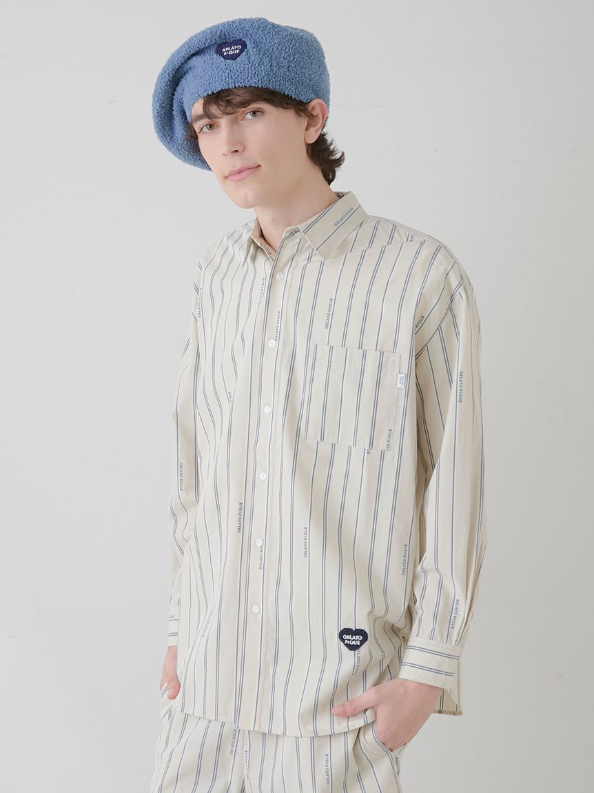 【ONLINE限定】【HOMME】ハートワッペンレギュラーカラーシャツ | PHFT251922