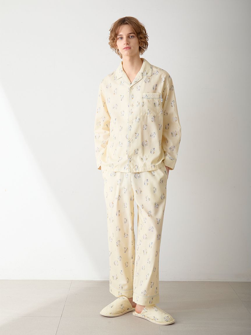 HOMME】スターロゴ総柄プリントシャツ(シャツ)｜ルームウェア