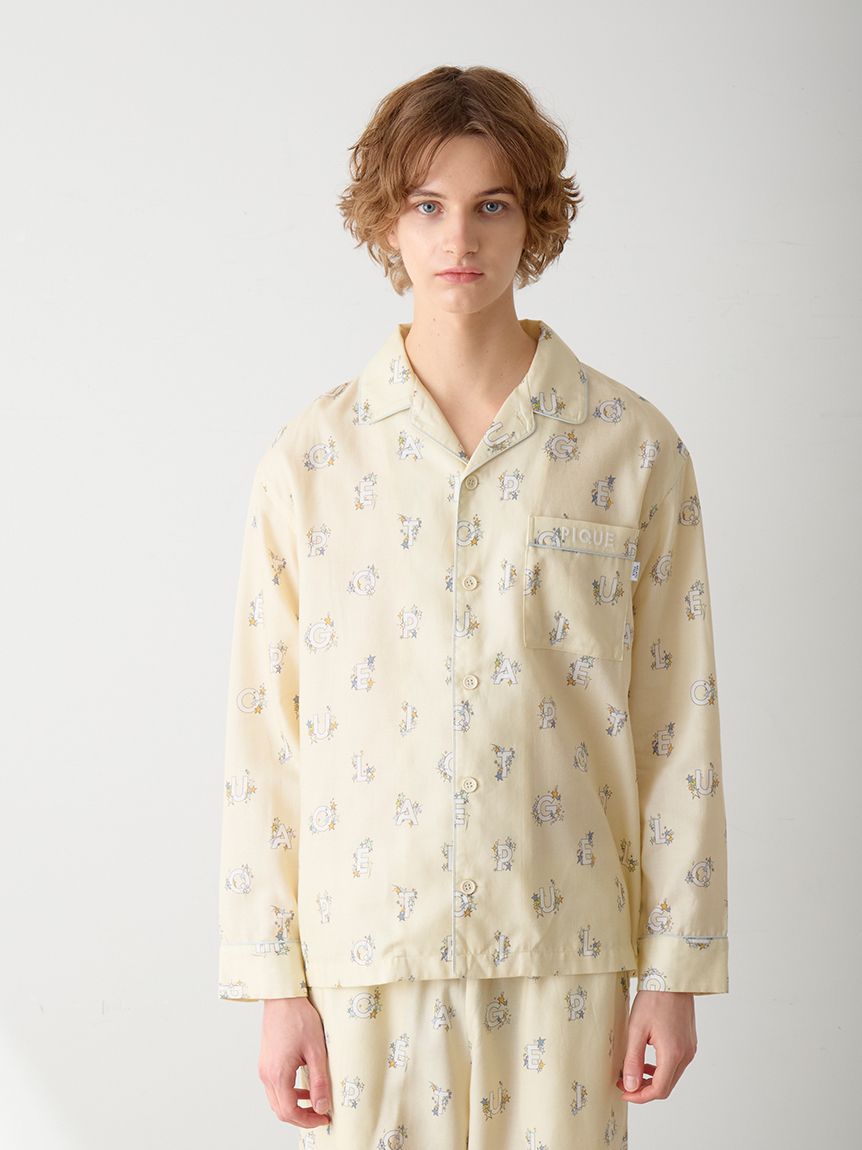 HOMME】スターロゴ総柄プリントシャツ(シャツ)｜ルームウェア