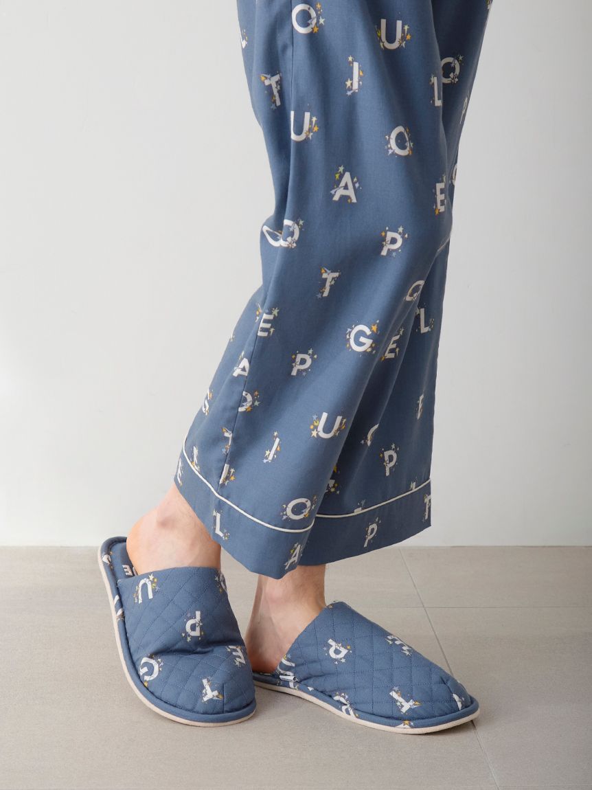 HOMME】スターロゴ総柄キルティングルームシューズ(ルームシューズ