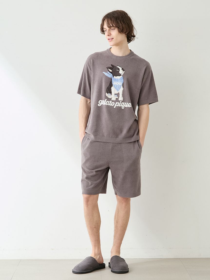 HOMME】エアリーモコロゴジャガードハーフパンツ(ハーフパンツ