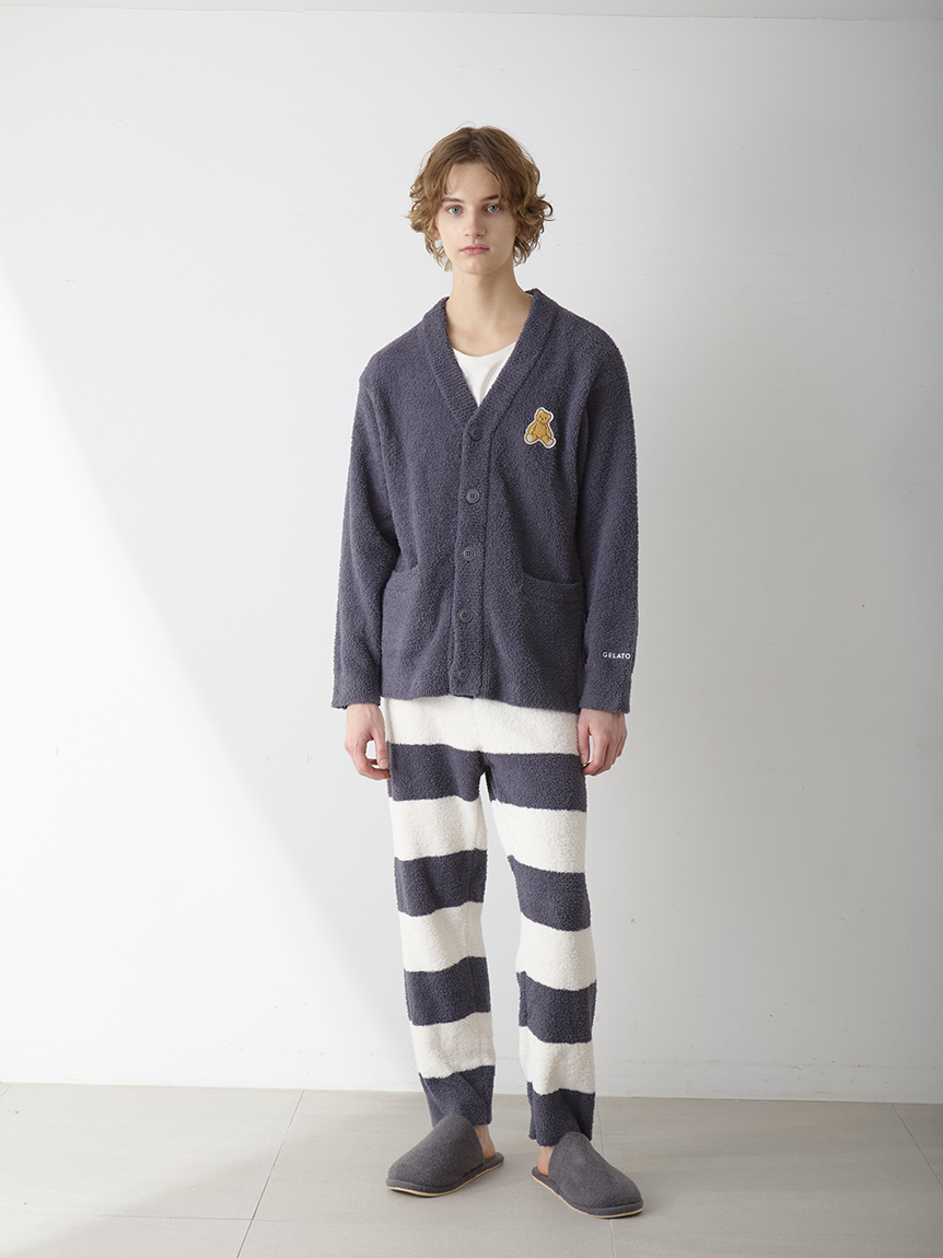 ONLINE限定】【HOMME】ベビモコベアワンポイントカーディガン