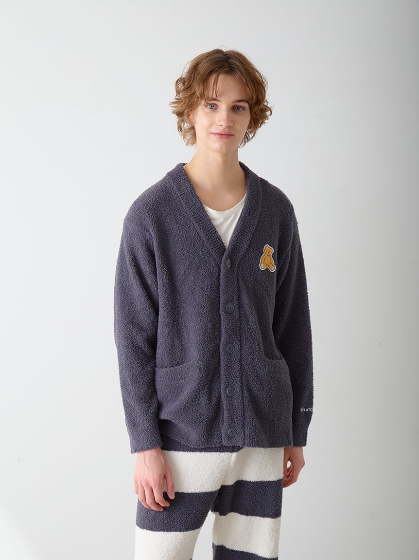 ONLINE限定】【HOMME】ベビモコベアワンポイントカーディガン