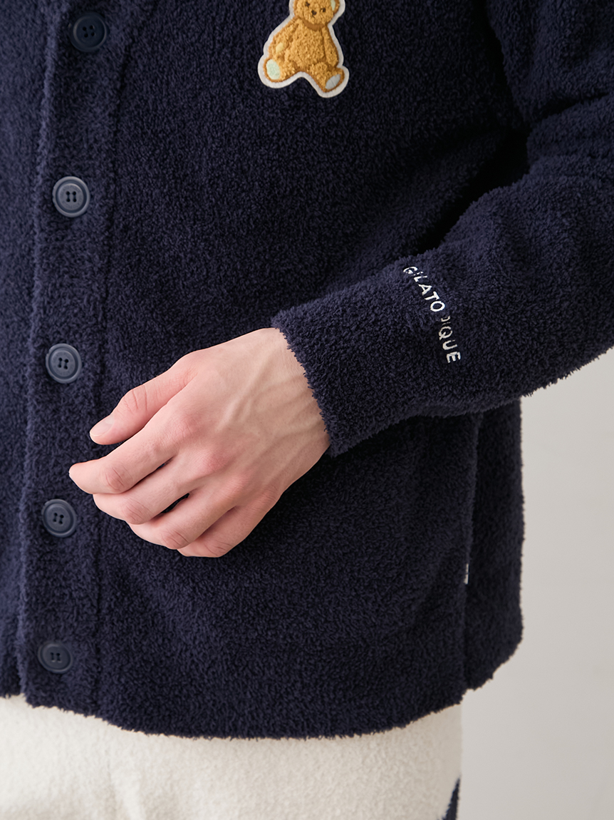 ONLINE限定】【HOMME】ベビモコベアワンポイントカーディガン