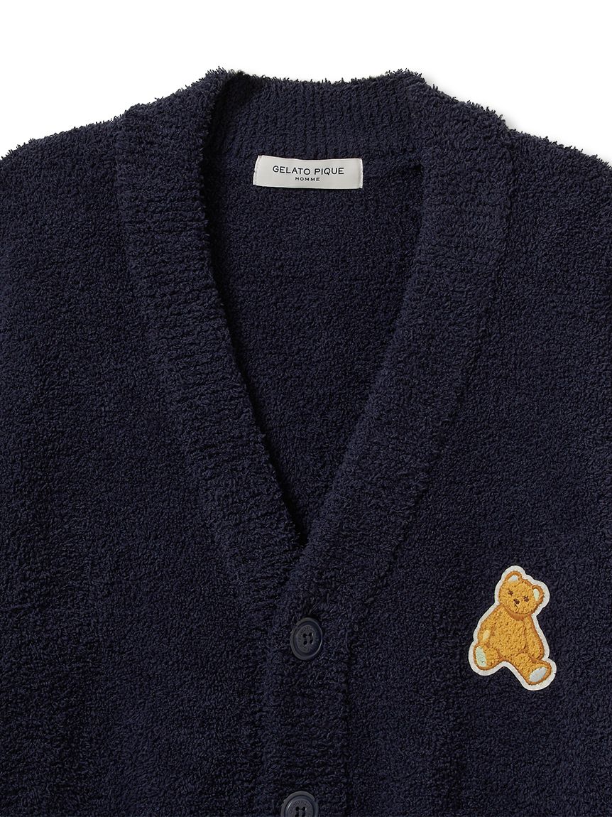 ONLINE限定】【HOMME】ベビモコベアワンポイントカーディガン