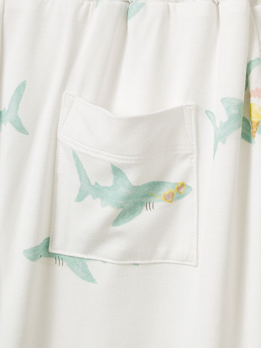 JUNIOR】SHARK柄Tシャツ&パンツセット(トップス)｜ルームウェア