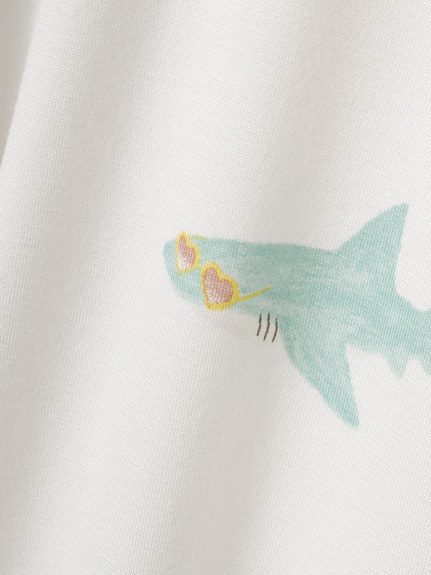 ジェラートピケ シャーク柄Tシャツ&ショートパンツ　セットアップ ジェラートピケ シャーク柄Tシャツ&ショートパンツ セットアップ