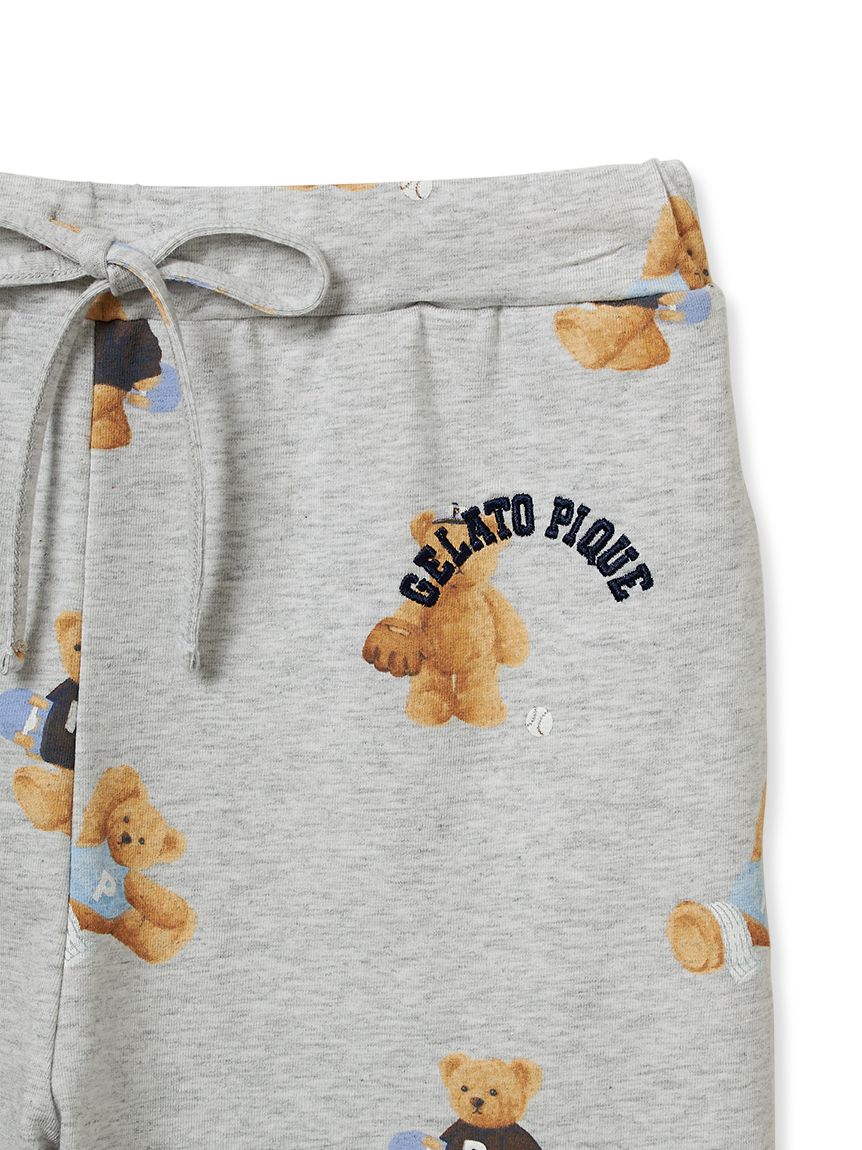 【JUNIOR】ベアワンポイントTシャツ&ベア柄ショートパンツセット　グレー ONLINE限定】【接触冷感】ベアワンポイントTシャツ&ショート