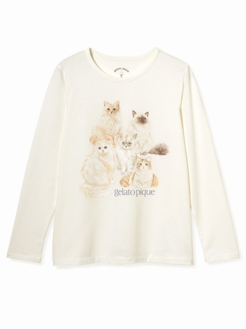 ジェラートピケ 上下セット ロングパンツ ラベンダー　CAT Tシャツ Amazon | [ジェラート ピケ] 【EC限定】CAT柄ワンポイントTシャツ