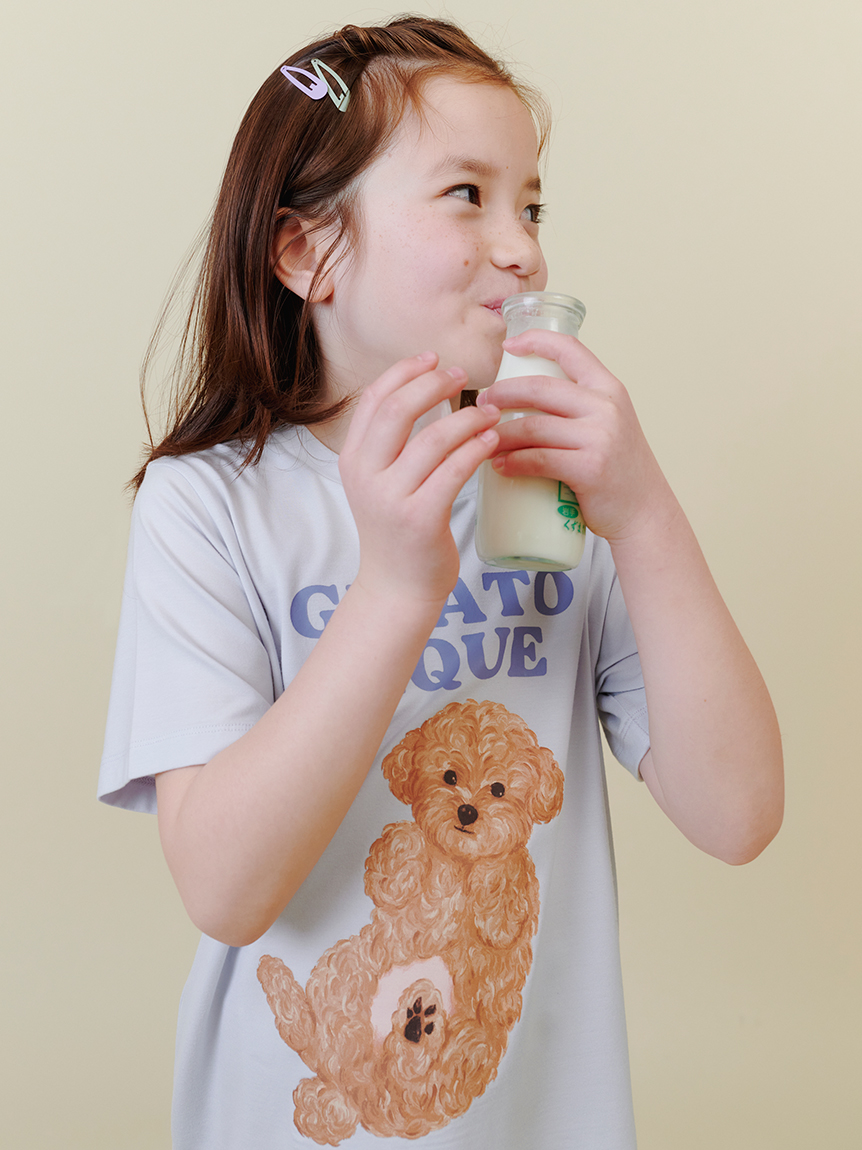 JUNIOR】ドッグTシャツ&ショートパンツセット(トップス)｜ルームウェア