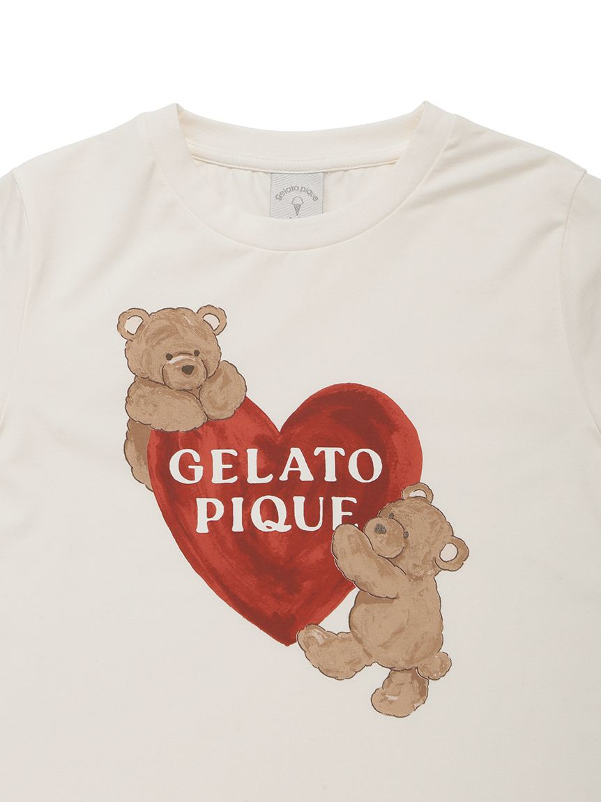 JUNIOR】 【接触冷感】BEAR HEATワンポイントTシャツ&ボーダーショート