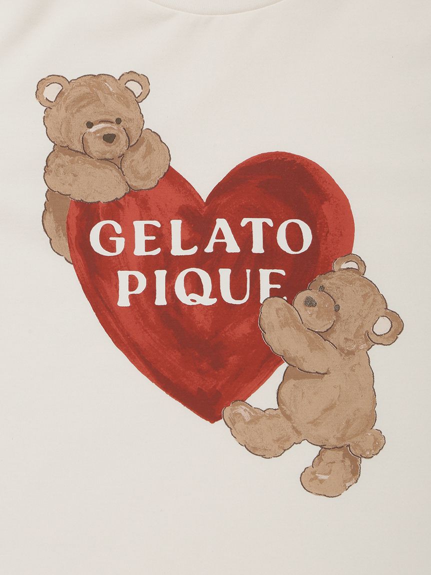 JUNIOR】 【接触冷感】BEAR HEATワンポイントTシャツ&ボーダーショート