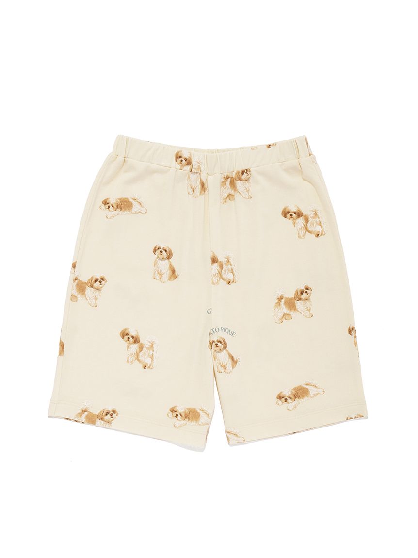 JUNIOR】【UVカット】お散歩ドッグワンポイントTシャツ&ショートパンツ