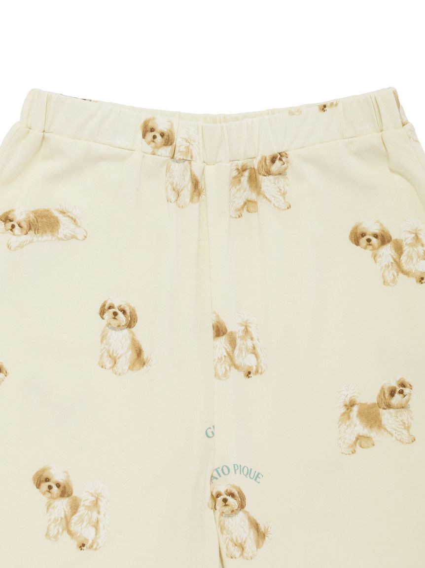 JUNIOR】【UVカット】お散歩ドッグワンポイントTシャツ&ショートパンツ