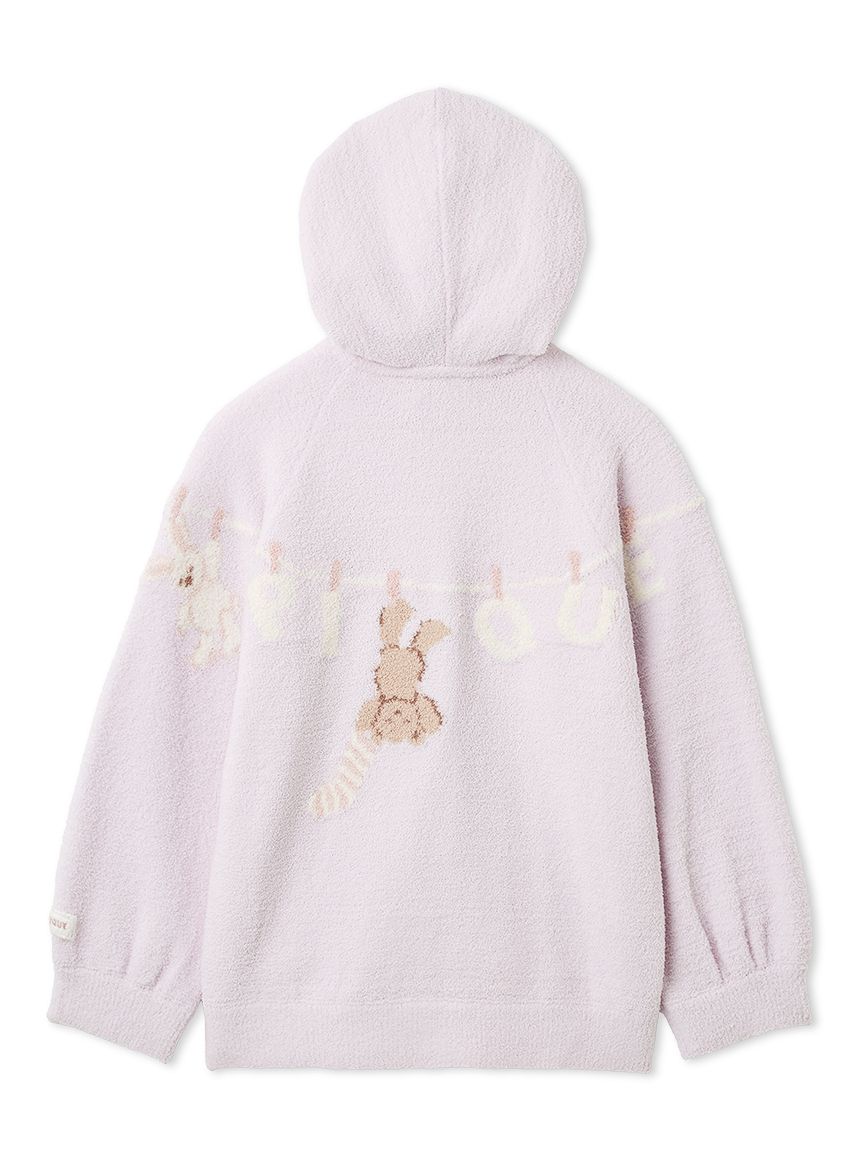 JUNIOR】エアリーモコウォッシングアニマルジャガードパーカ(トップス