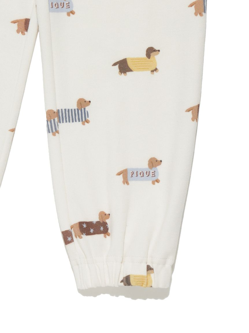 KIDS】ダックスフンド柄ロングパンツ(ロングパンツ)｜ルームウェア