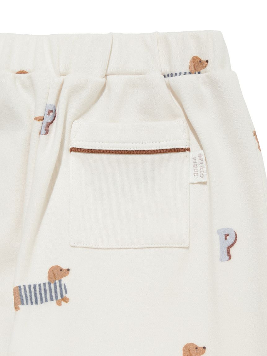 KIDS】ダックスフンド柄ロングパンツ(ロングパンツ)｜ルームウェア